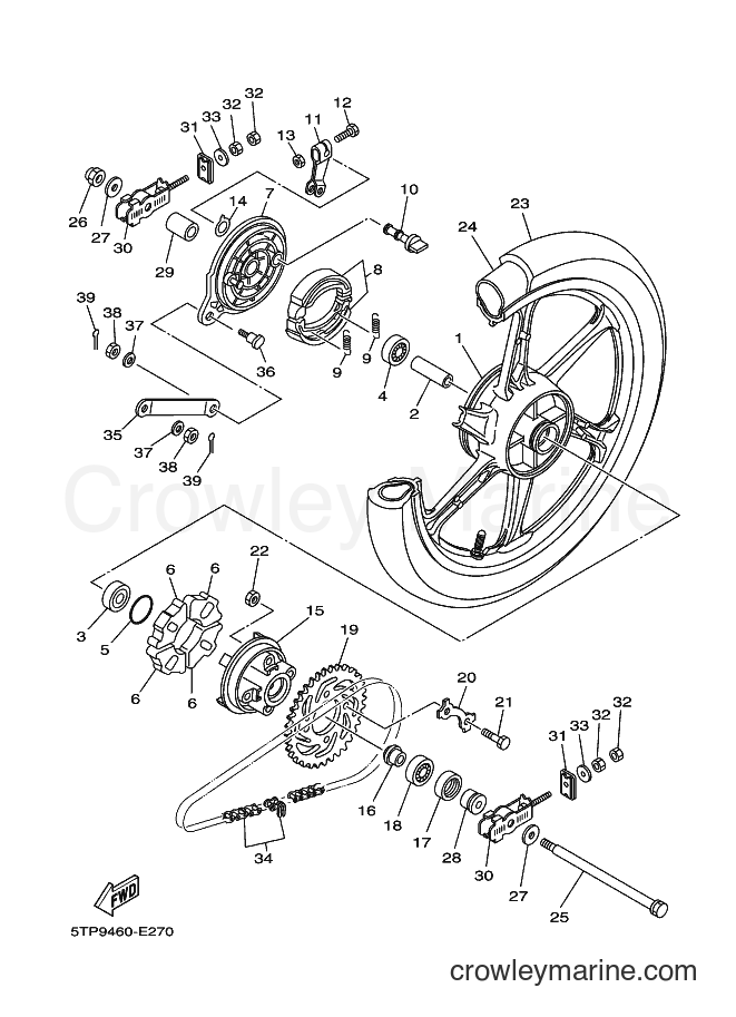 2006 Scooter T110C - T110C (5TP9) [010] - REAR WHEEL