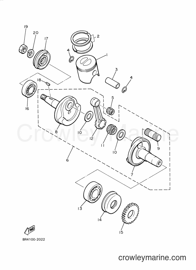 2011 Snowmobile BR250T - BR250T (8BDM) [010] - CRANKSHAFT & PISTON