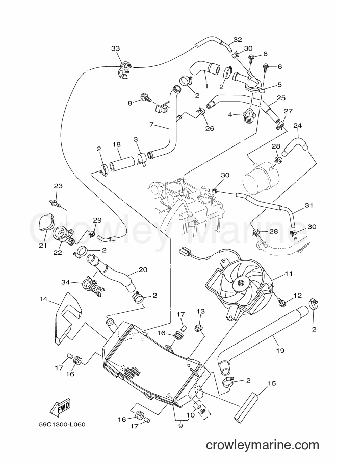 2012 Scooter XP500 - XP500 (59C1) [010] - RADIATOR & HOSE