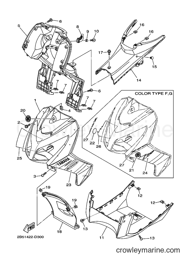 Yamaha Motors AT115 (2B51) [010] - LEG SHIELD