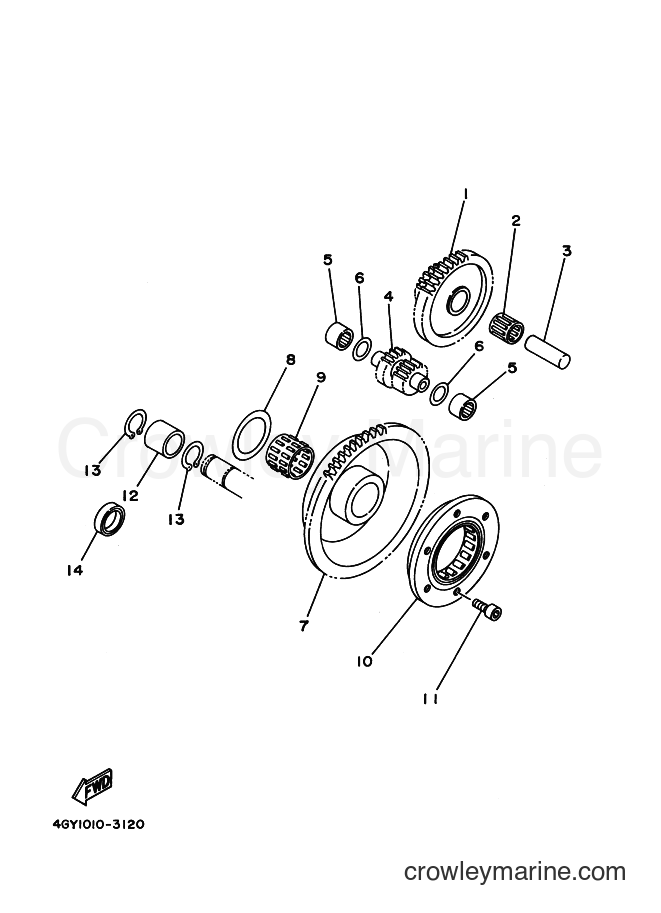 2000 Dirt Bike TT-R250 - TT-R250 (5GF6) [010] - STARTER CLUTCH