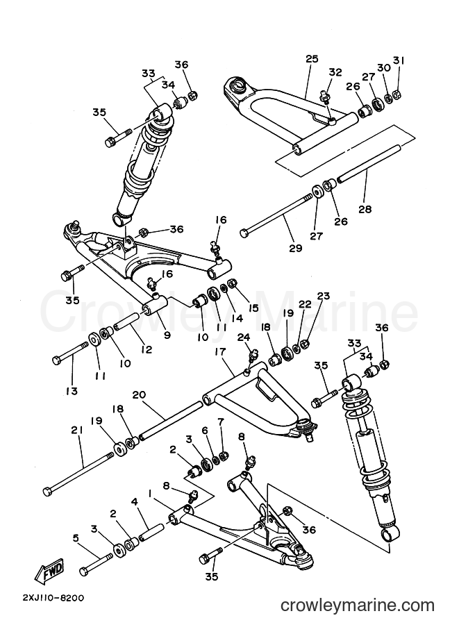 1988 ATV YFS200 - YFS200 (2XJ0) [010] - FRONT SUSPENSION & WHEEL