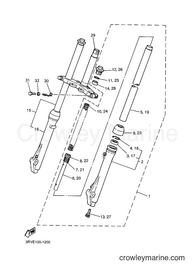 Yamaha Motors PW80 (4BCD) [110] - FRONT FORK
