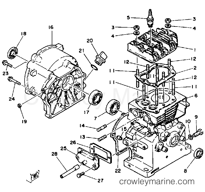 Yamaha Motors EF2000 - CRANKCASE-CYLINDER (~800100)