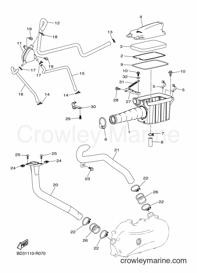 Yamaha Motors YFM90R (BD36) [010] - INTAKE