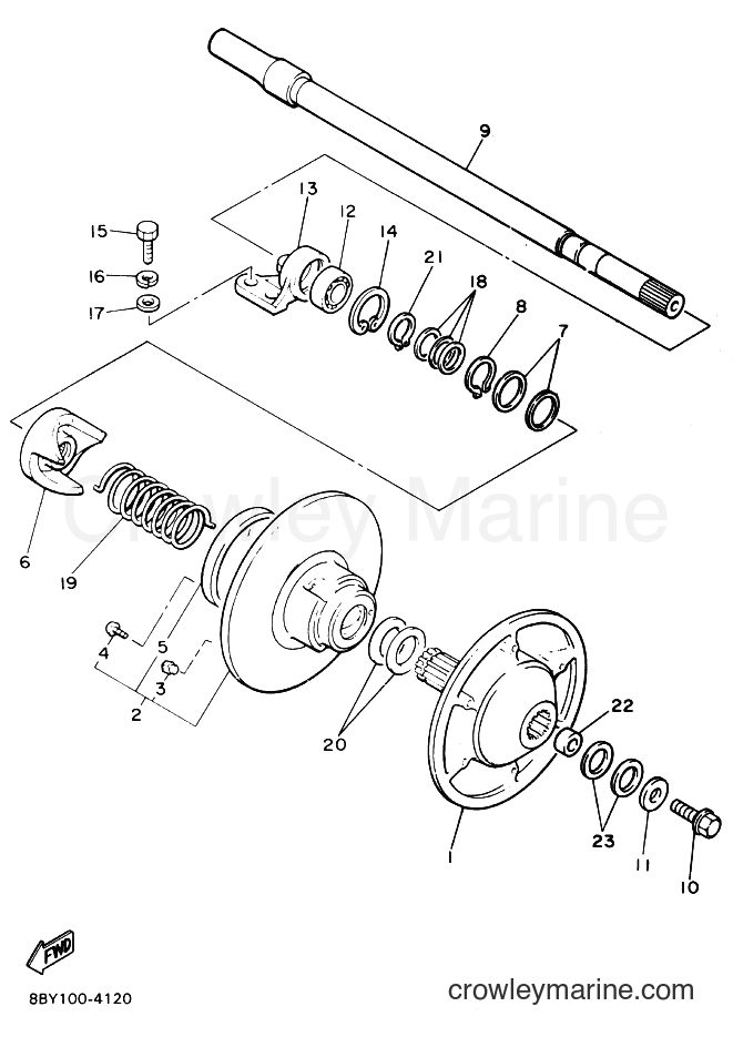 1995 Snowmobile ET410TR - ET410TR (8BY2) [020] - SECONDARY SHEAVE