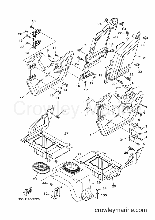 2018 ATV YXC700E - YXC700E (B85M) [010] - SIDE COVER