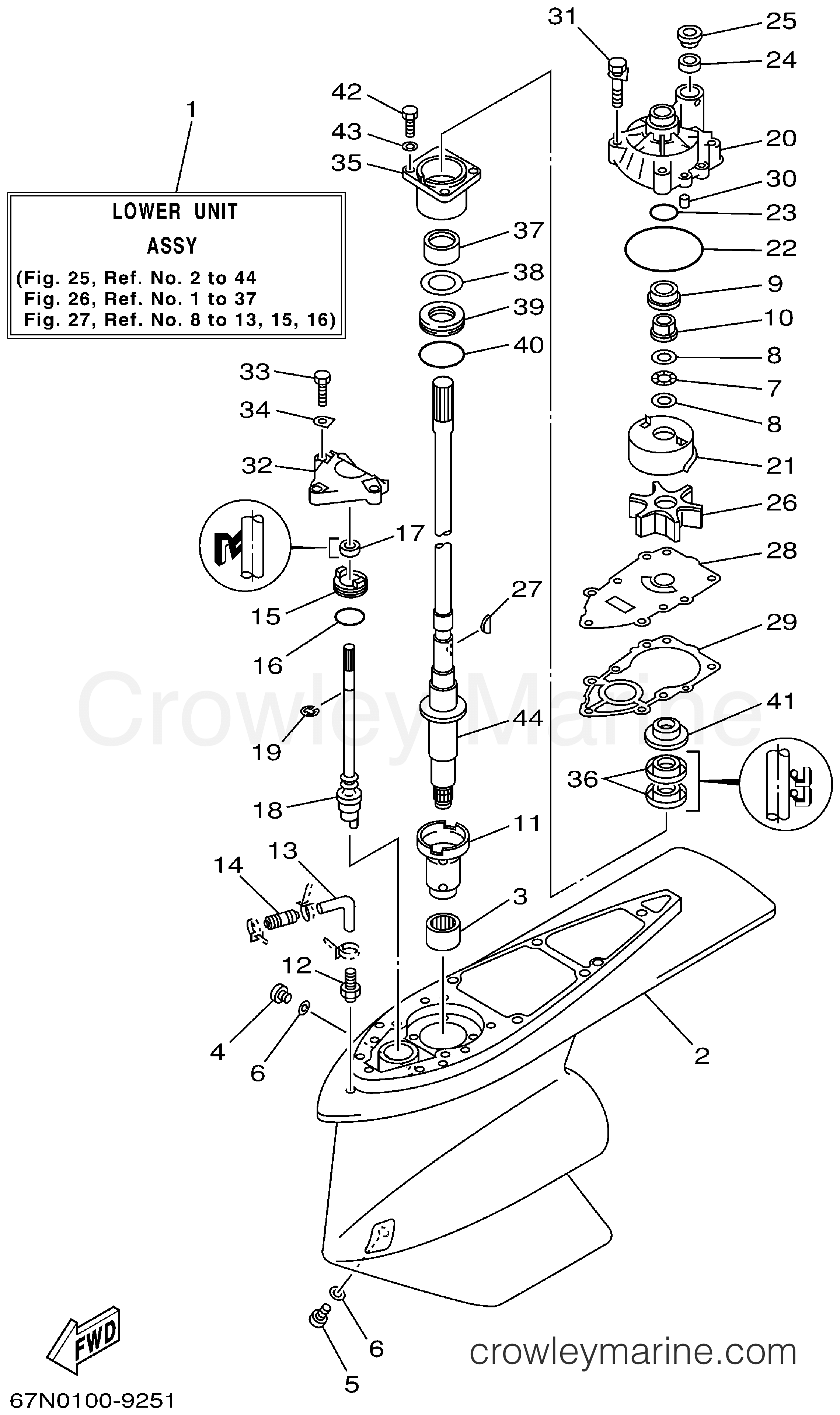 Yamaha Motors DX150TLRA - LOWER CASING DRIVE 1