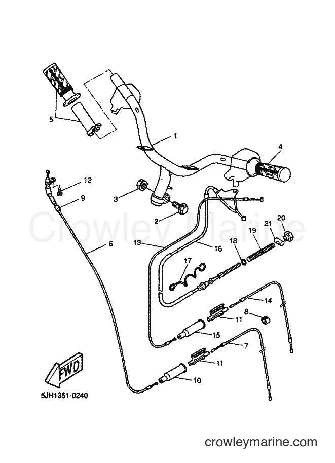 Yamaha Motors EW50 (5LH1) [010] - STEERING HANDLE & CABLE