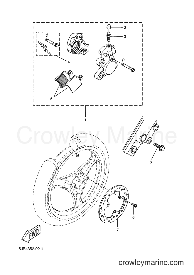 2005 Scooter YH50 - YH50 (5UB6) [060] - FRONT BRAKE CALIPER