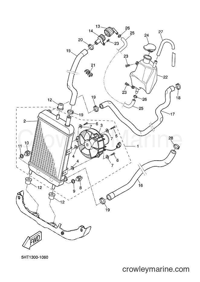 2002 Scooter XQ125 - XQ125 (5HT3) [010] - RADIATOR & HOSE