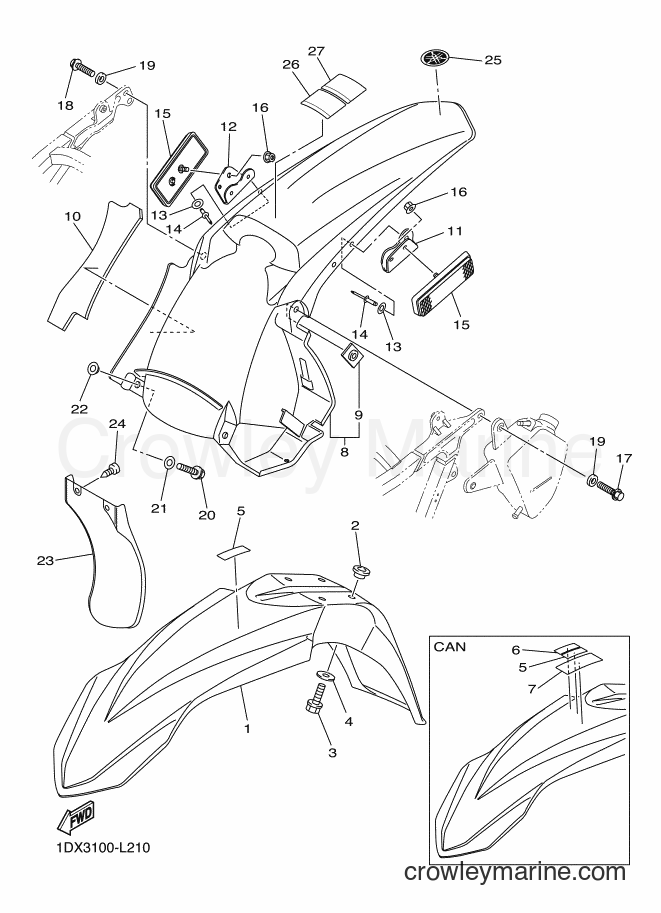 2012 Dirt Bike WR450F - WR450F (1DX4) [010] - FENDER