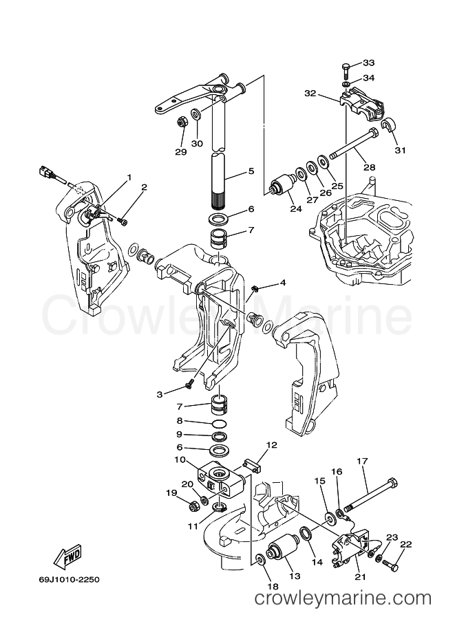 Yamaha Motors F225A (69J1) [040] - BRACKET 2