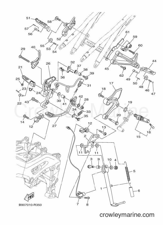 Yamaha Motors MTM850 (B90B) [010] - STAND & FOOTREST