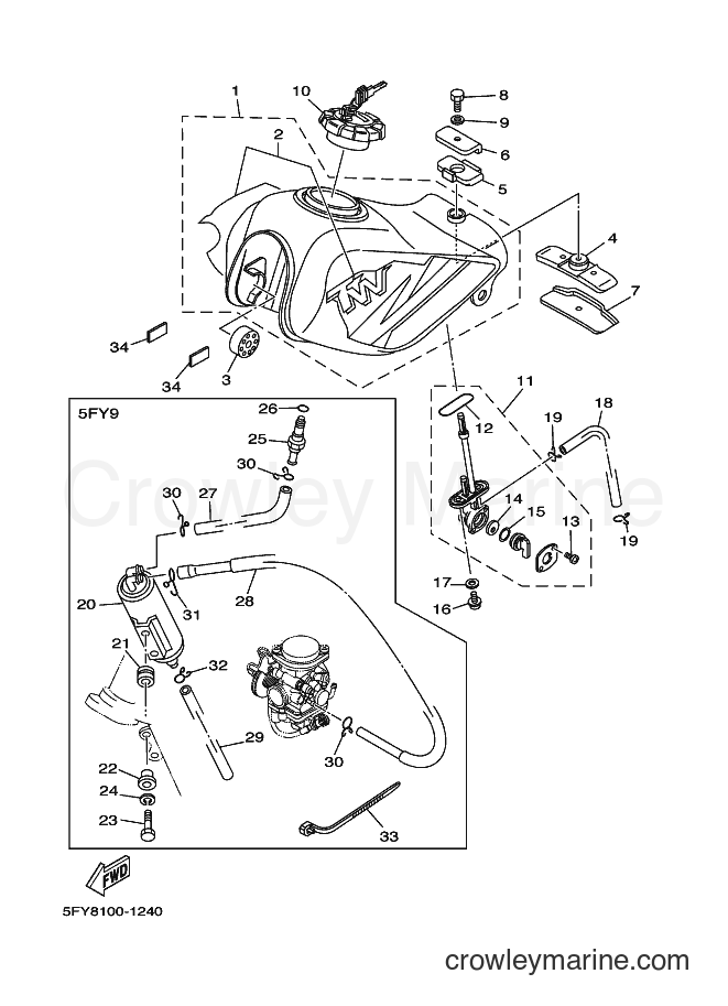 2001 Dirt Bike TW200E - TW200E (5FYA) [010] - FUEL TANK