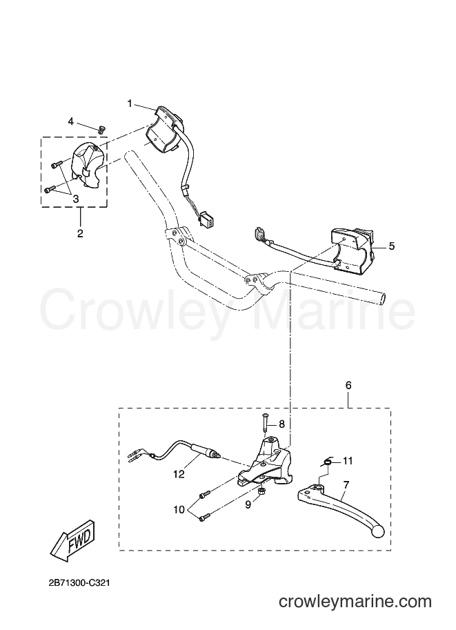 Yamaha Motors CW50LN (1WP1) [010] - HANDLE SWITCH & LEVER