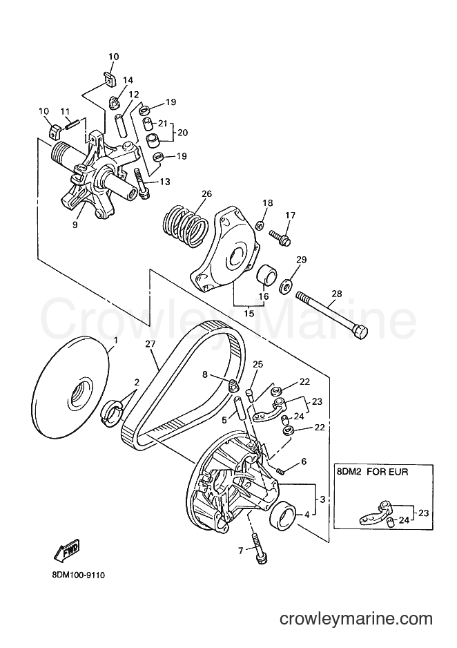 1999 Snowmobile VT700 - VT700 (8DM2) [030] - PRIMARY SHEAVE