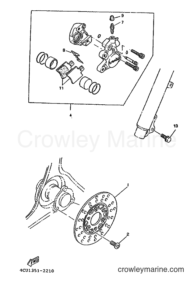 1995 Scooter YE80 - YE80 (4MU3) [999] - FRONT BRAKE