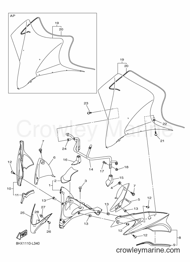 Yamaha Motors RS10VTGT (8HX1) [020] - WINDSHIELD