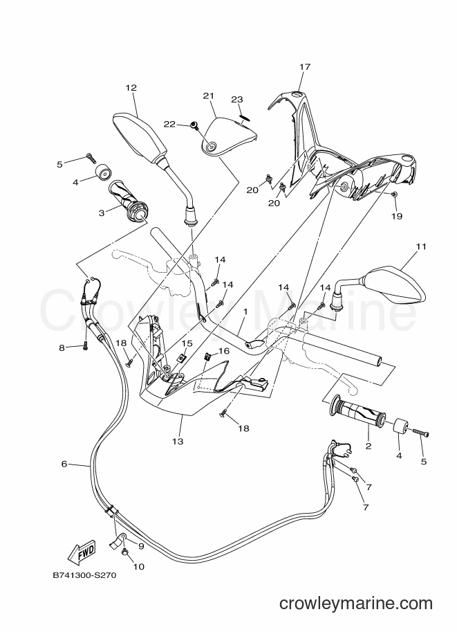 Yamaha Motors CZD300-A (B741) [050] - STEERING HANDLE & CABLE
