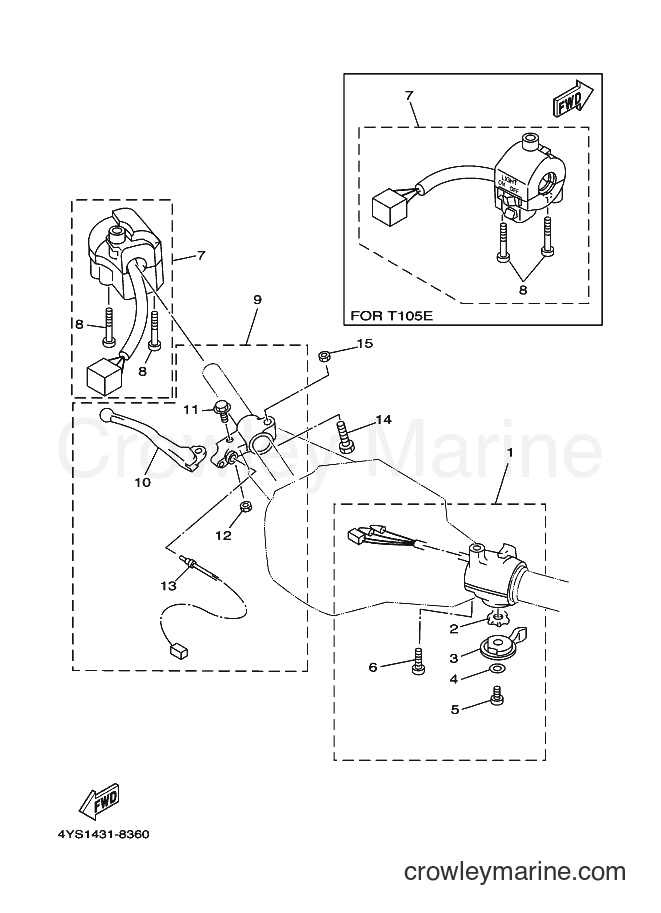 1998 Scooter T105 - T105 (4YS2) [010] - HANDLE SWITCH & LEVER