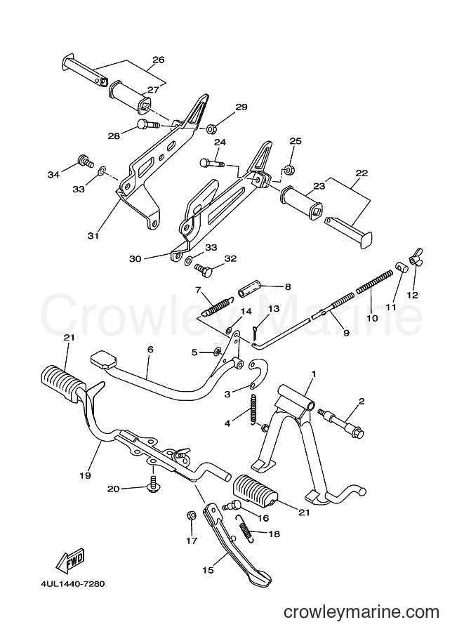 1998 Scooter T105 - T105 (4YS2) [010] - STAND & FOOTREST