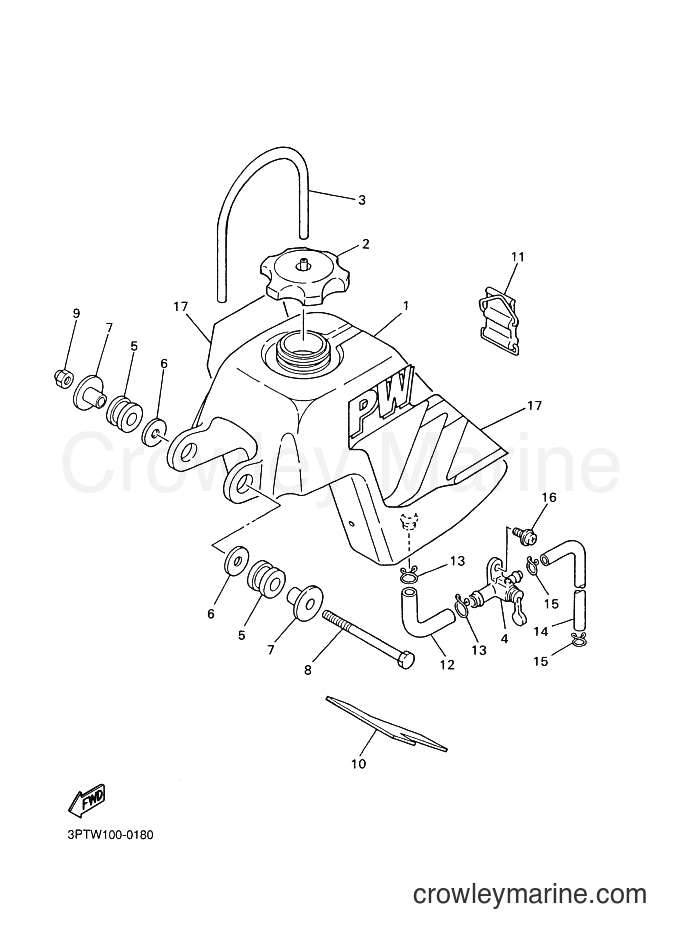 2000 Dirt Bike PW50 - PW50 (3PTX) [080] - FUEL TANK