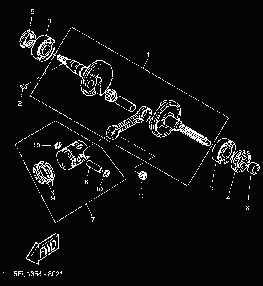 2000 Scooter YH50 - YH50 (5LD5) [020] - CRANKSHAFT & PISTON