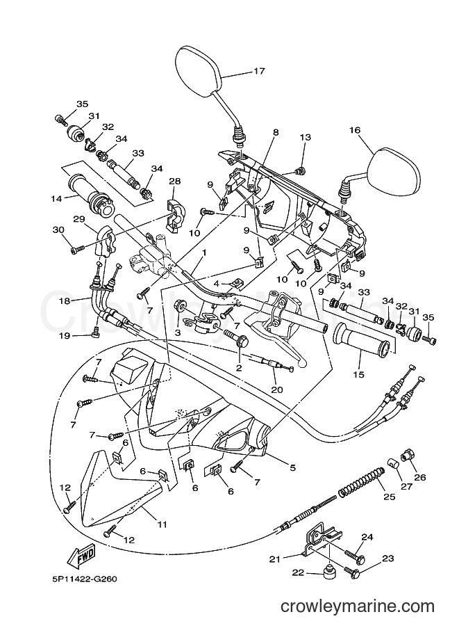 Yamaha Motors AT135C (5P17) [010] - STEERING HANDLE & CABLE