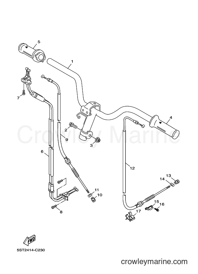 Yamaha Motors XC50 (3D16) [010] - STEERING HANDLE & CABLE