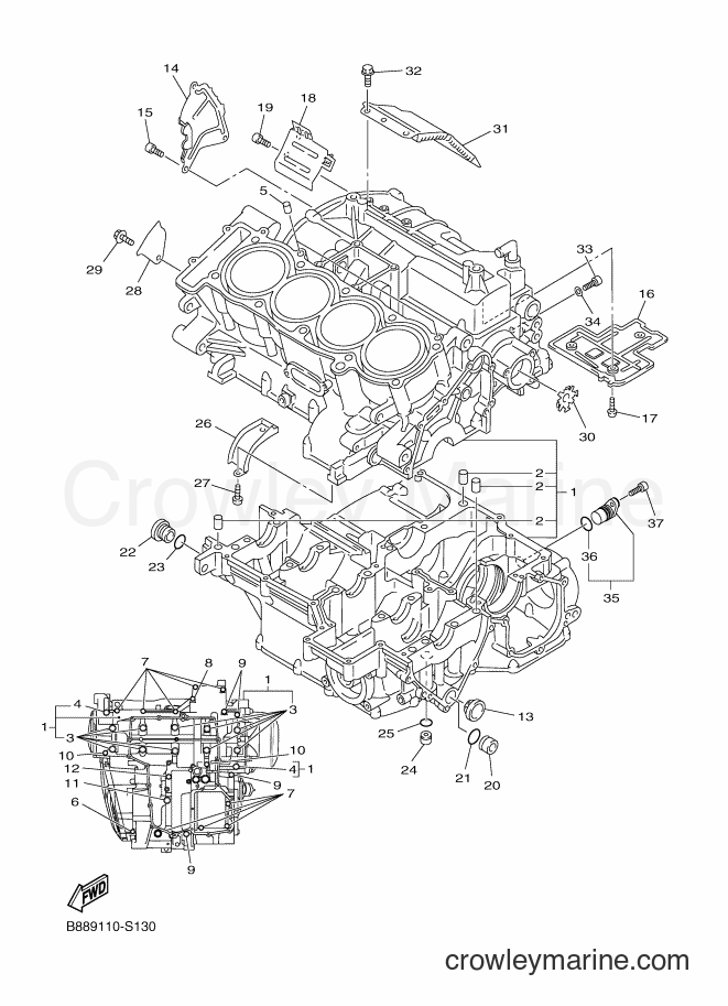 2018 Sport Bike FJR1300-A - FJR1300-A (B88G) [010] - CRANKCASE