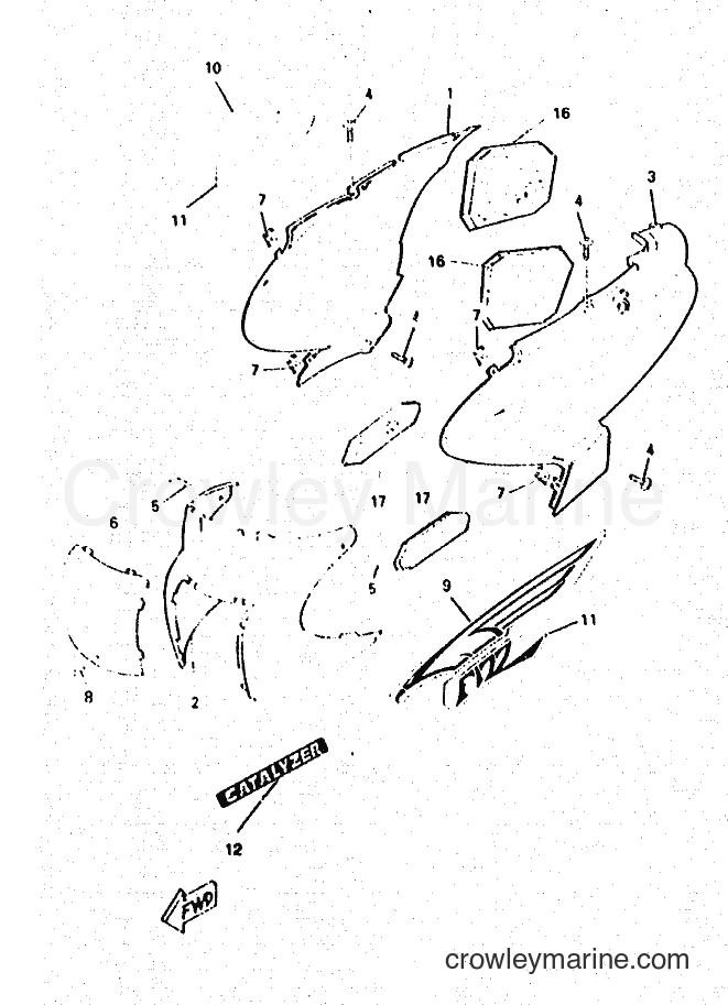 1995 Scooter YM50 - YM50 (4SY1) [010] - SIDE COVER