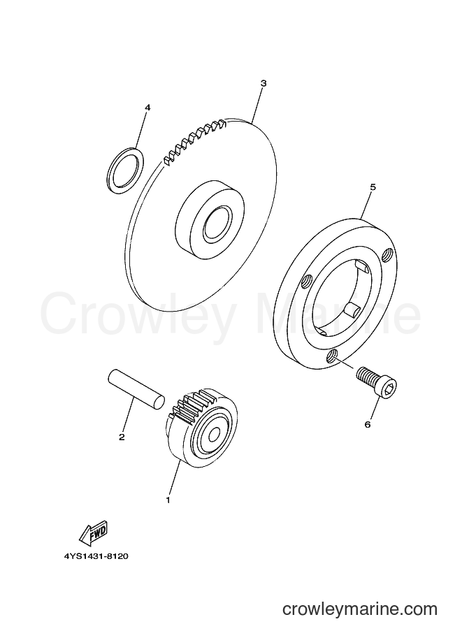 1998 Scooter T105 - T105 (4YS2) [010] - STARTER CLUTCH