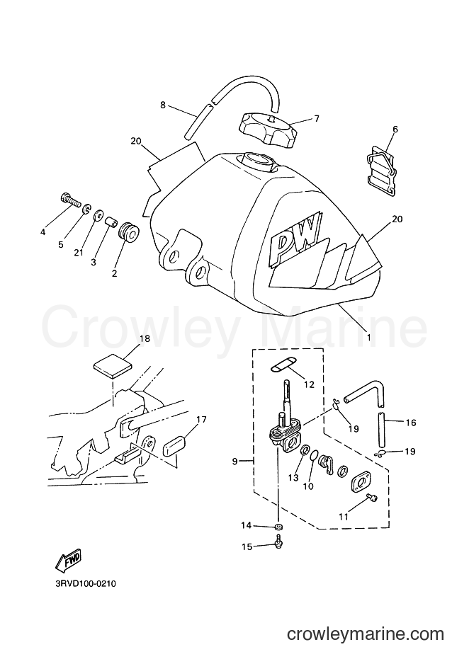 2000 Dirt Bike PW80 - PW80 (4BCA) [020] - FUEL TANK