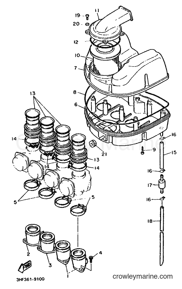 Yamaha Motors FZR600 (3HF2) [999] - INTAKE