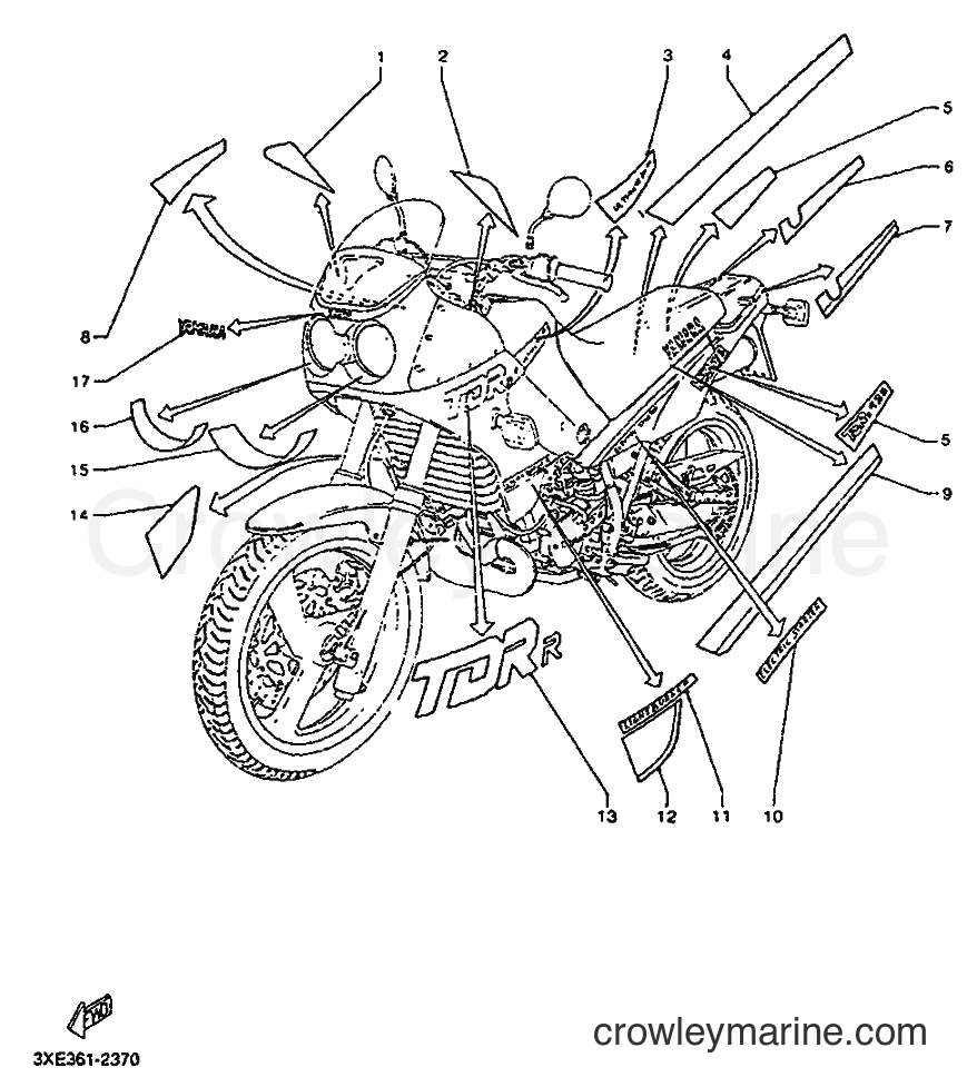 1992 Dirt Bike TDR125 - TDR125 (3XE2) [999] - EMBLEM & LABEL 1