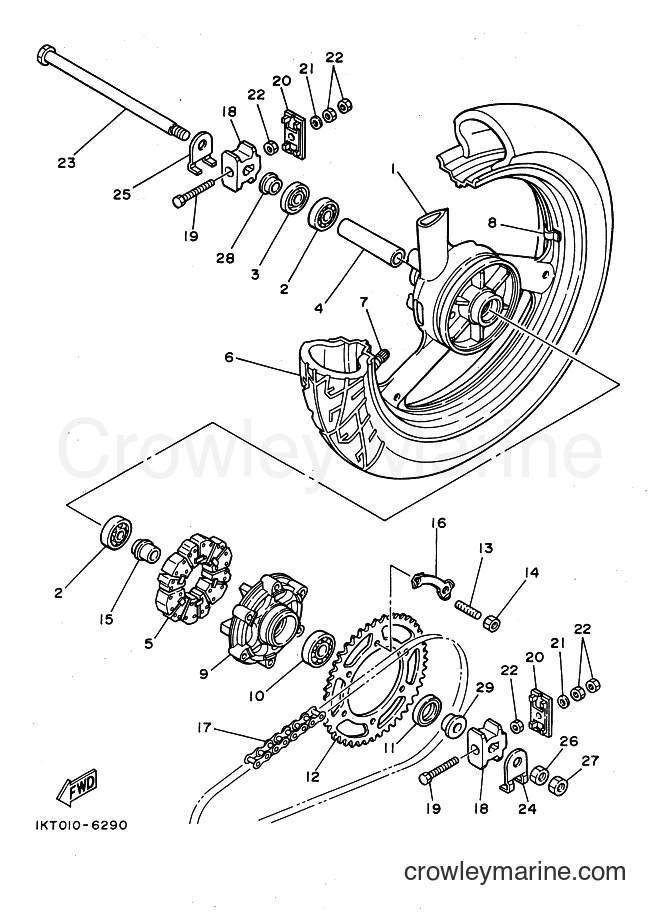 Yamaha Motors TZR250 (2MA) [99A] - REAR WHEEL