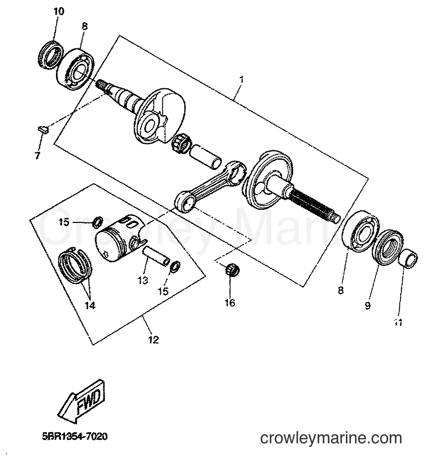 1999 Scooter YQ50 - YQ50 (5KF1) [010] - CRANKSHAFT & PISTON