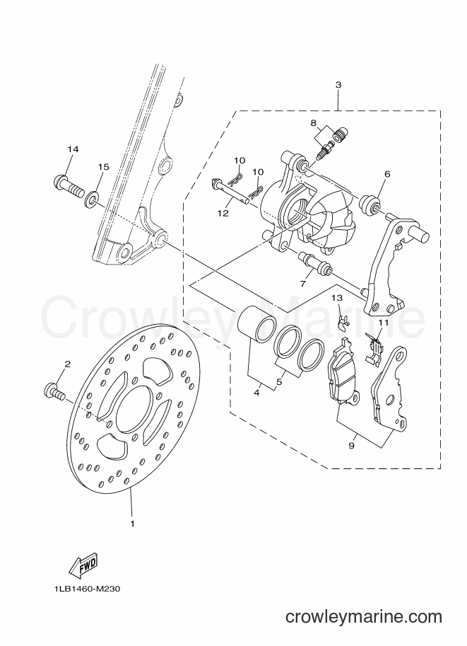 2013 Scooter AL125FC - AL125FC (1LB1) [010] - FRONT BRAKE CALIPER