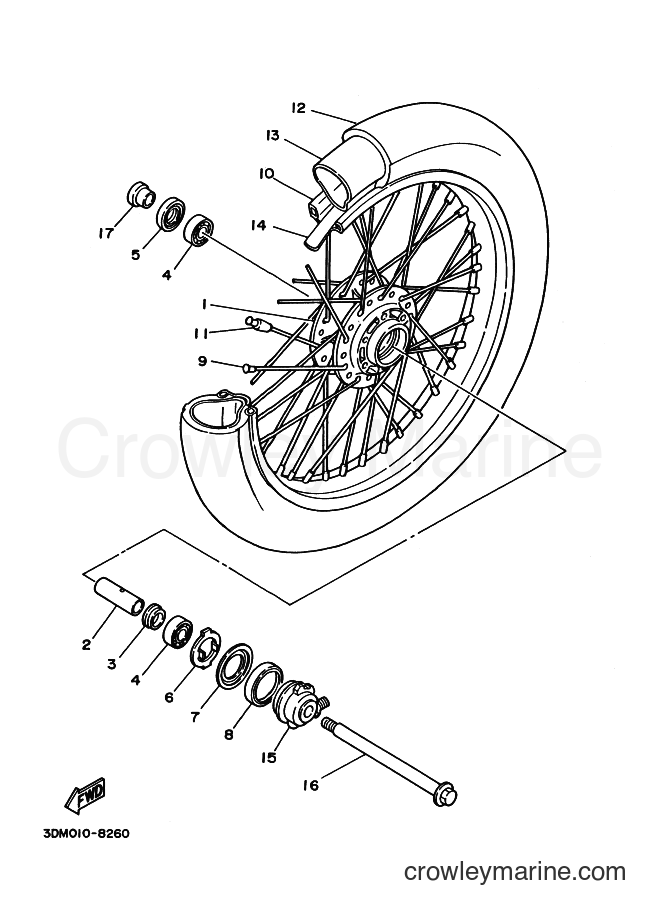 Yamaha Motors XV250 (3LS4) [010] - FRONT WHEEL