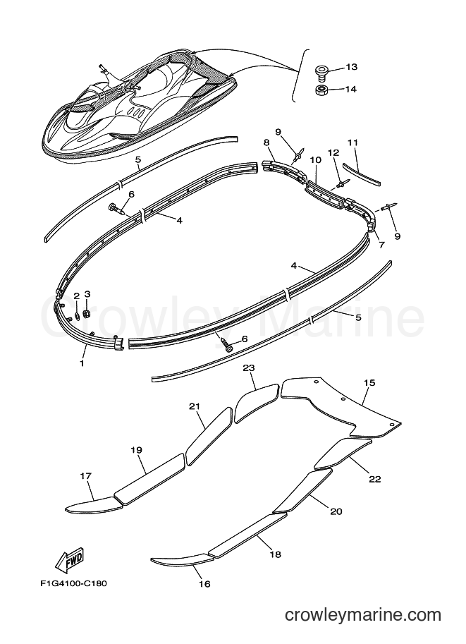 Yamaha Motors JET FOR GP1300 (60TD) [030] - GUNWALE & MAT