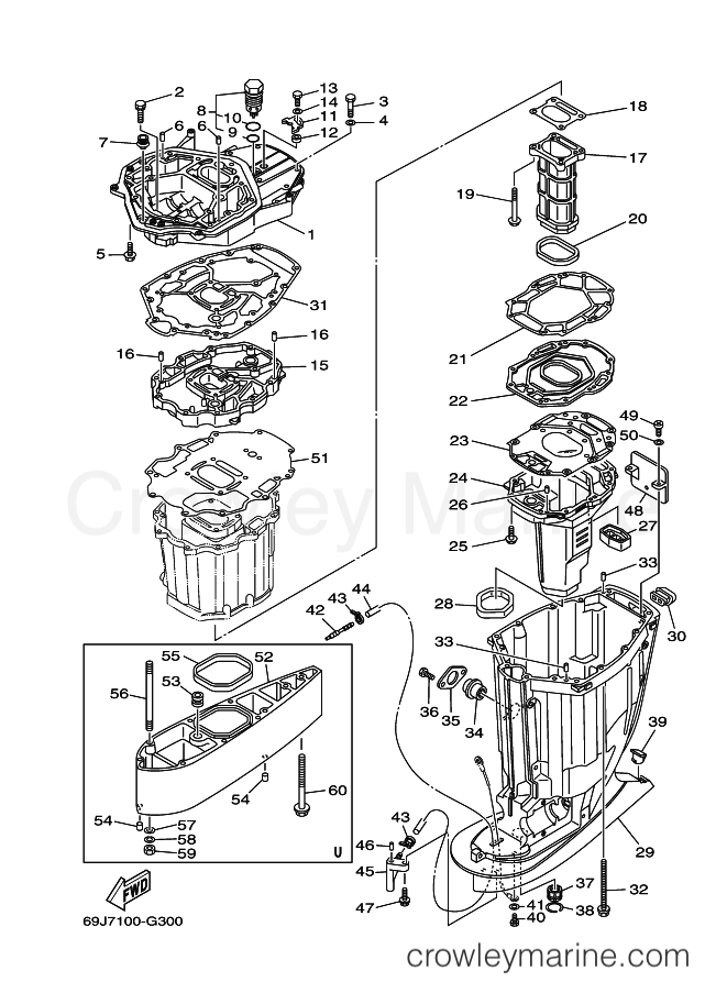 Yamaha Motors F200B (6S13) [040] - UPPER CASING