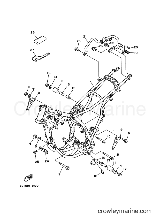 1995 Dirt Bike DT200R - DT200R (3MH4) [010] - FRAME