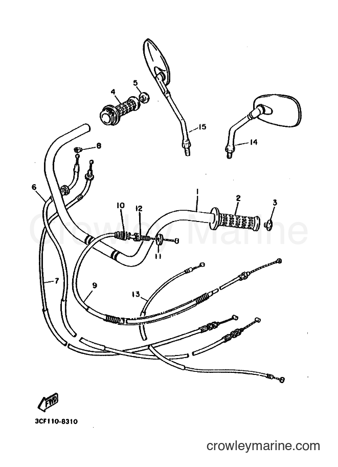 1988 Cruiser XV1100 - XV1100 (3CH0) [010] - STEERING HANDLE & CABLE