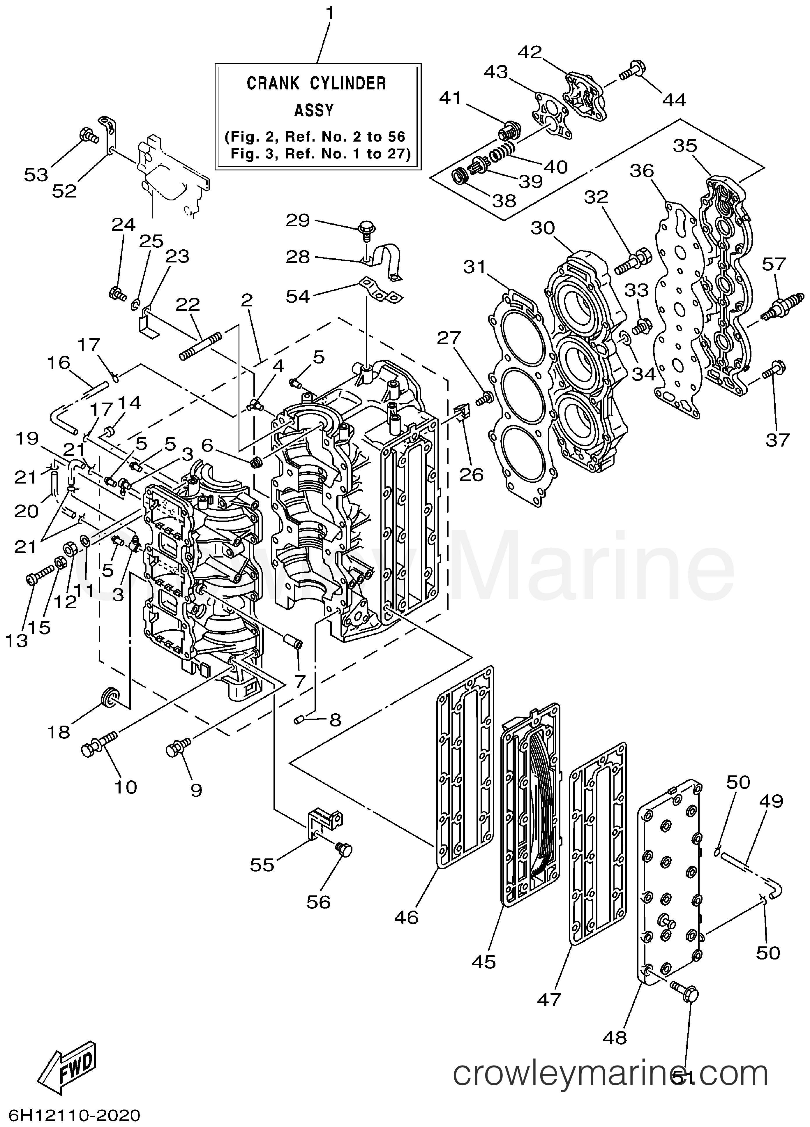 Yamaha Motors 90TLRA - CYLINDER CRANKCASE
