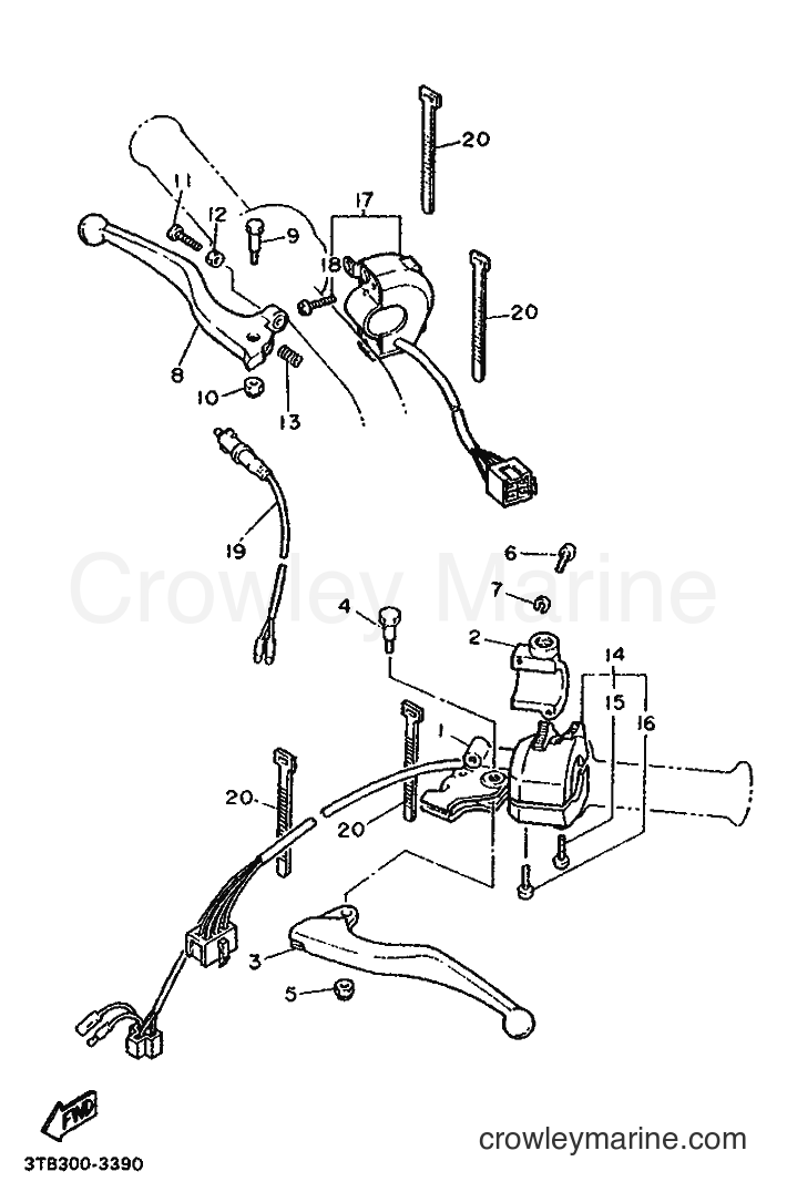 1993 Dirt Bike XT600E - XT600E (3UX4) [999] - HANDLE SWITCH & LEVER