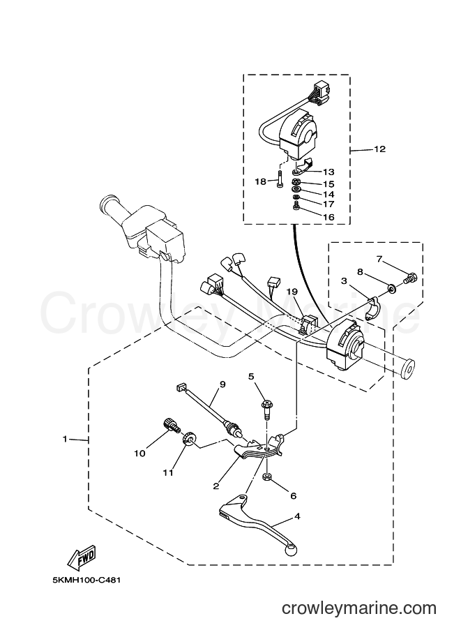 Yamaha Motors YFM660FWA (5KMS) [010] - HANDLE SWITCH & LEVER