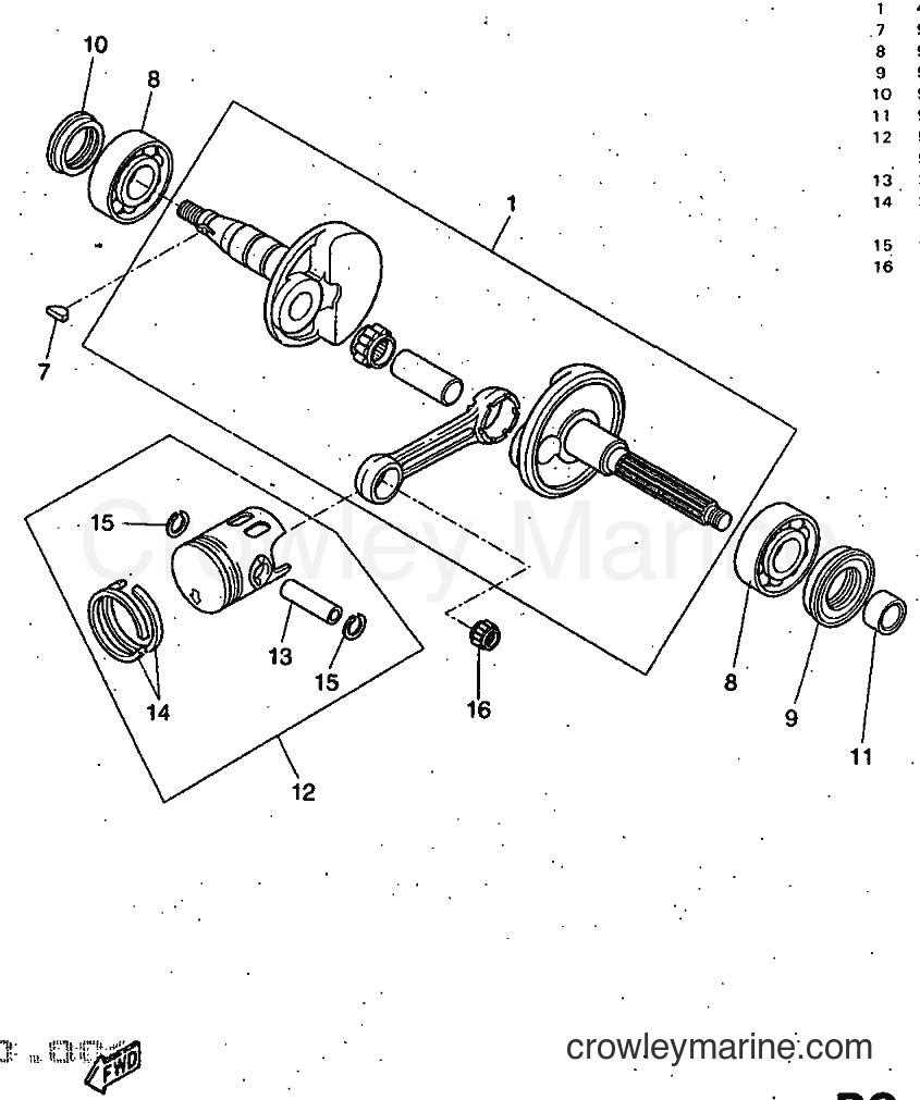 1997 Scooter YQ50 - YQ50 (5DP1) [999] - CRANKSHAFT & PISTON