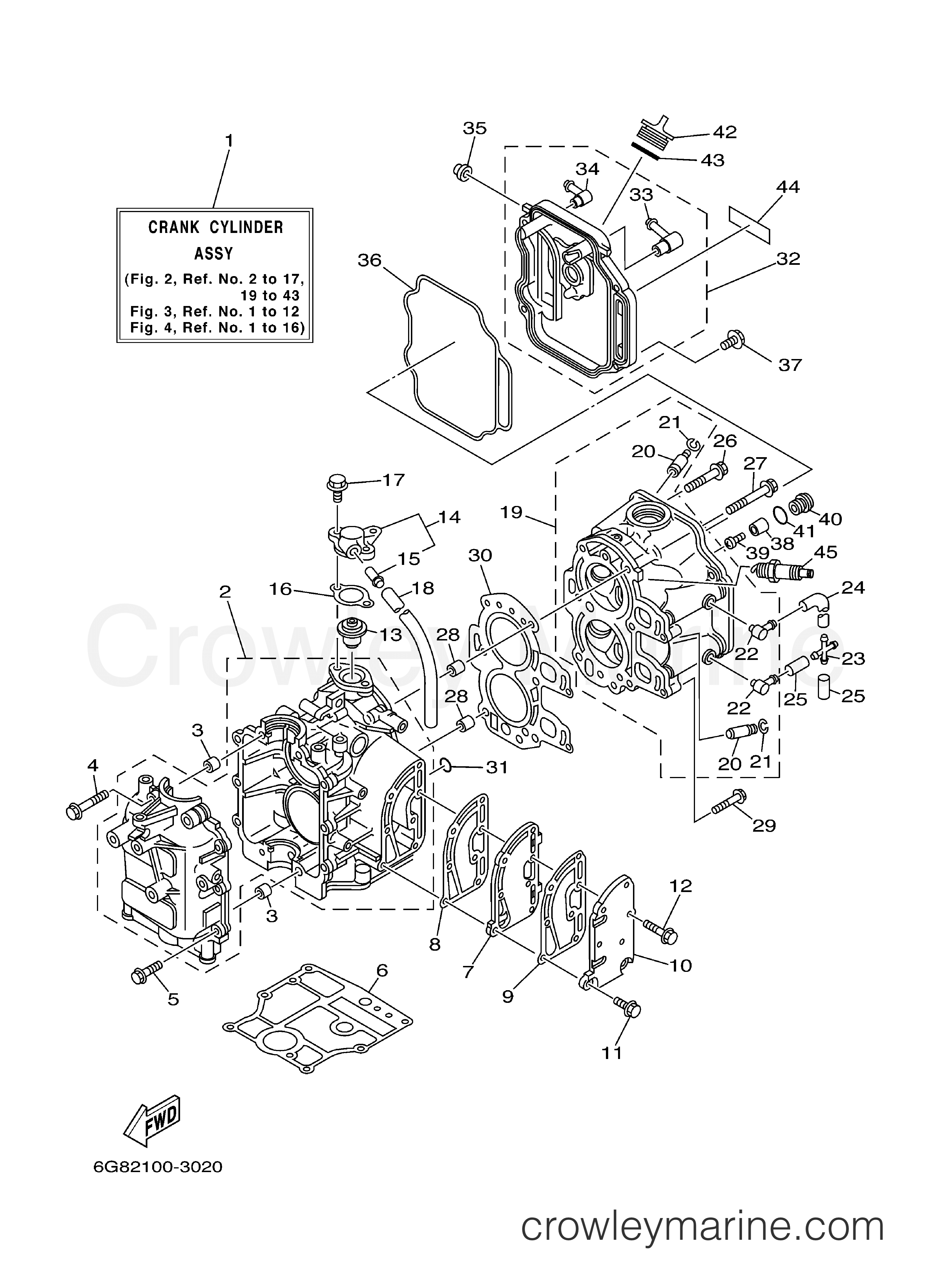 Yamaha Motors F9.9ELRB - CYLINDER CRANKCASE