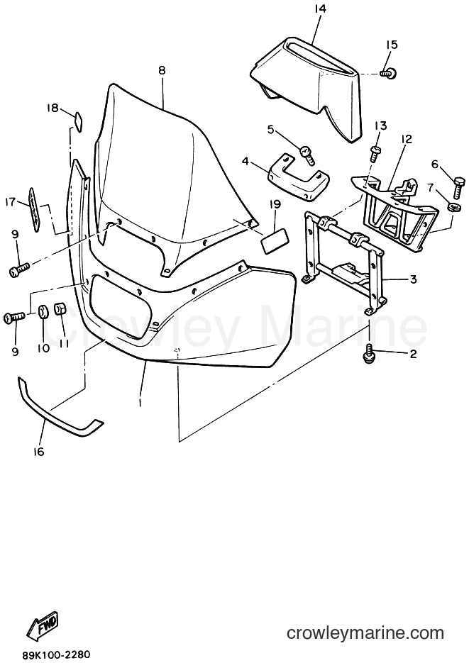 Yamaha Motors EX570E (89K1) [020] - WINDSHIELD